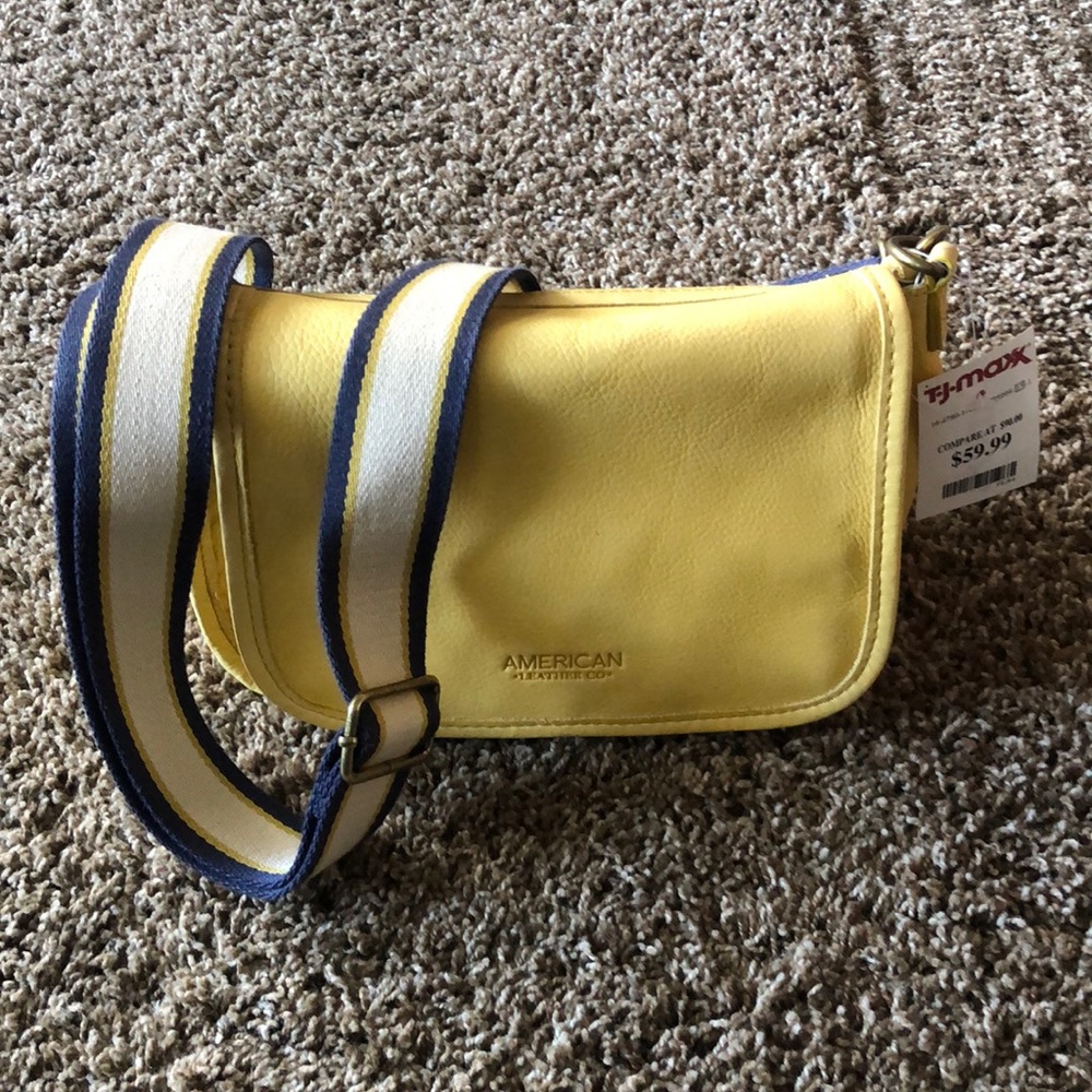 American Leather Co. yellow crossbody bag